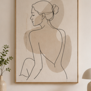 Modern Line Art Figure Wall Hanging